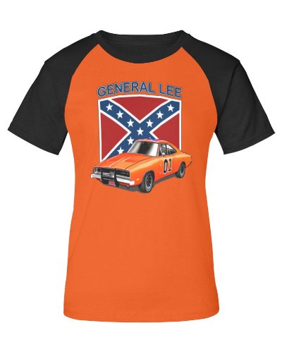 Dukes of Hazzard General Lee womens premium cotton raglan tshirt